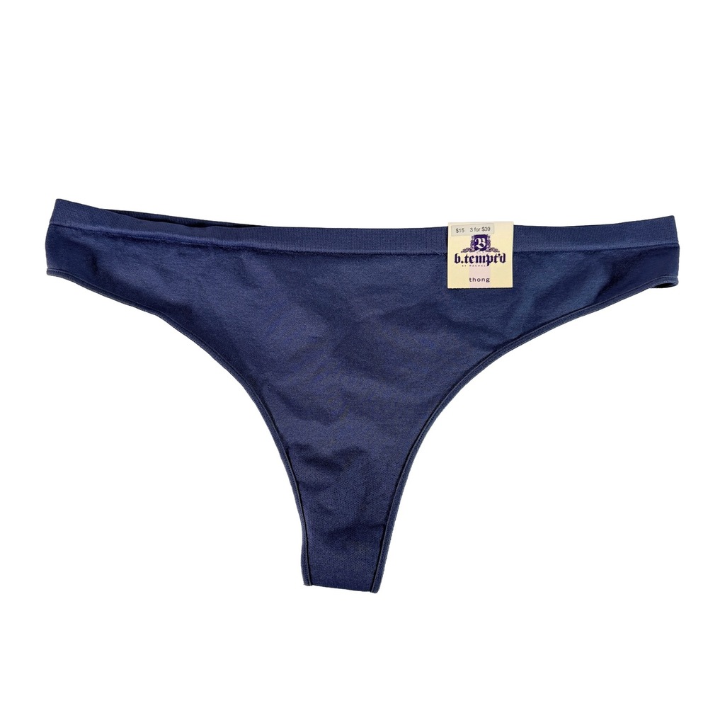 b.tempt'd by Wacoal Women's XL Seamless Thong Underwear Blue Style 979240 NWT